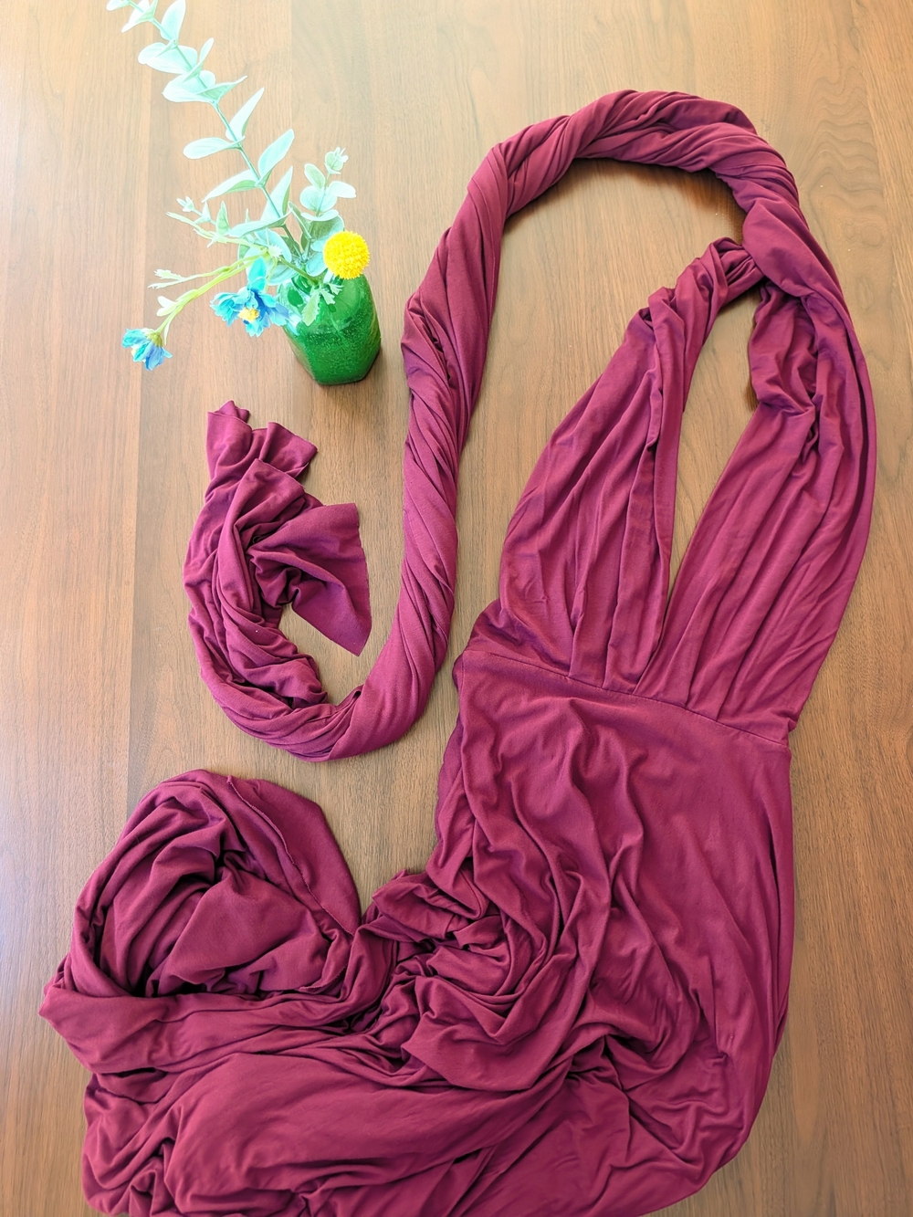 Lulu's Burgundy Formal Wrap Dress